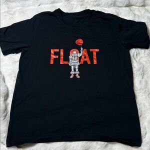 Black T-Shirt with Red 'FLOAT' Graphic
